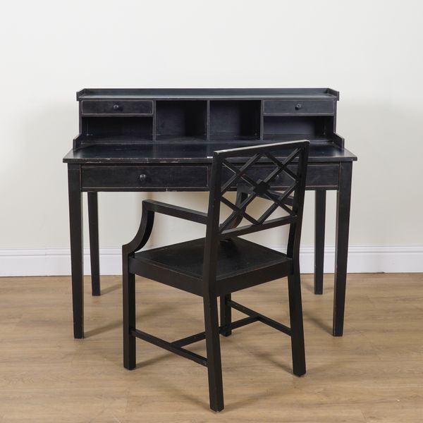OKA; AN EBONISED WRITING DESK (2)
