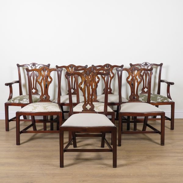 A SET OF EIGHT GEORGE III STYLE MAHOGANY DINING CHAIRS (8)