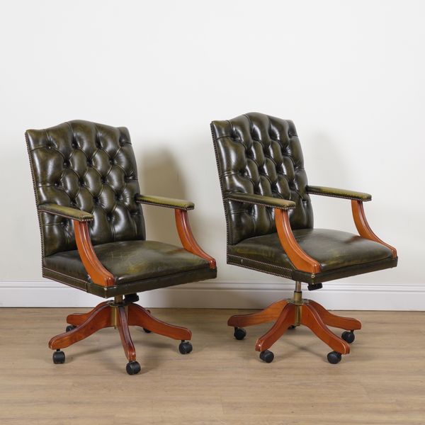TWO 20TH CENTURY REVOLVING DESK CHAIRS (2)