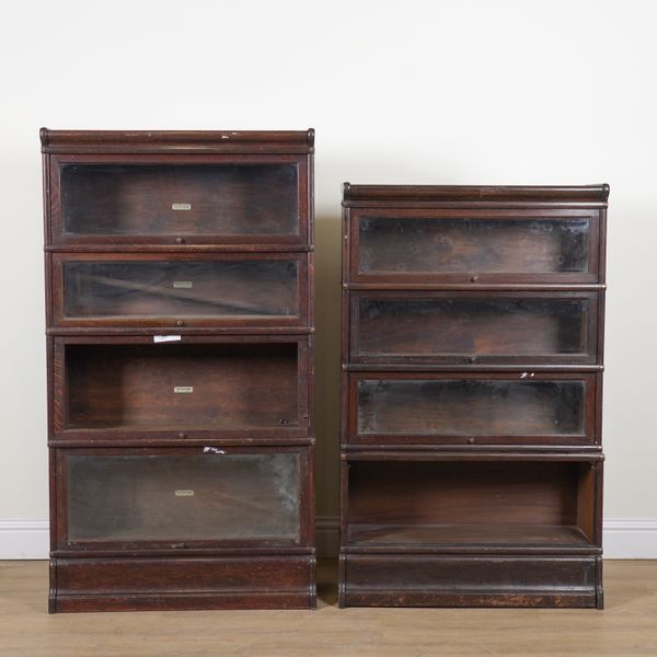 GLOBE WERNICKE & CO LTD; A FOUR TIER GLAZED BOOKCASE (2)