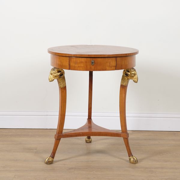 A 19TH CENTURY CONTINENTAL BIRCH CIRCULAR CENTRE TABLE