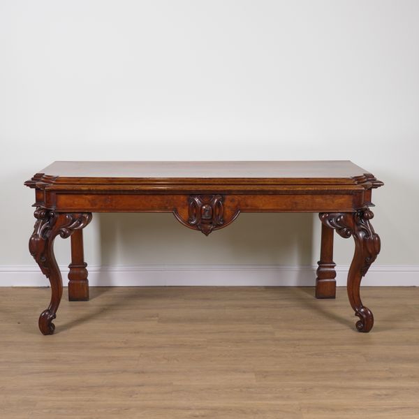 A VICTORIAN POLLARD OAK BREAKFRONT SERVING TABLE