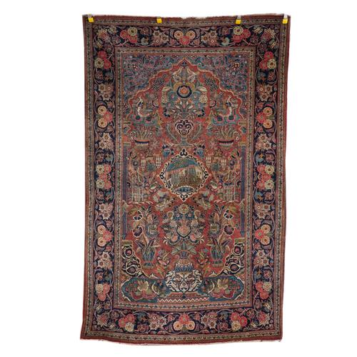 A PAIR OF KASHAN PRAYER RUGS