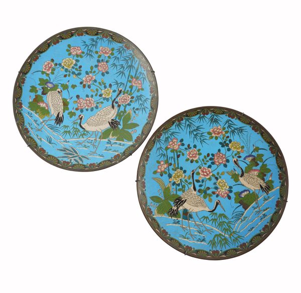 A PAIR Of JAPANESE MEIJI PERIOD CLOISONNE CHARGERS