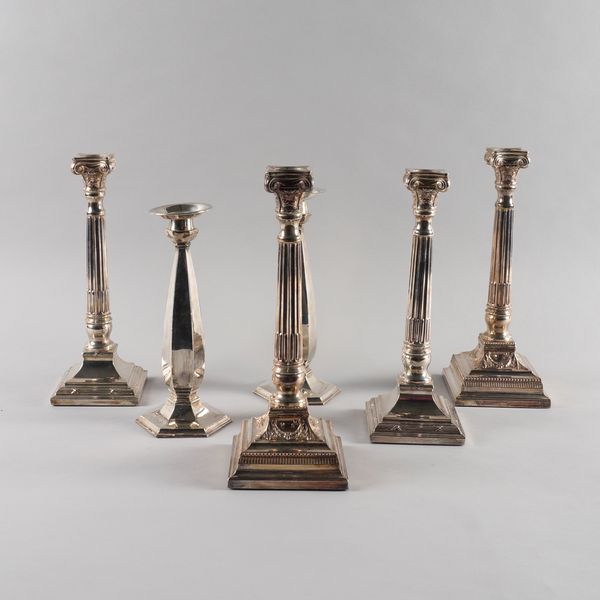 THREE PAIRS OF STERLING TABLE CANDLESTICKS (6)