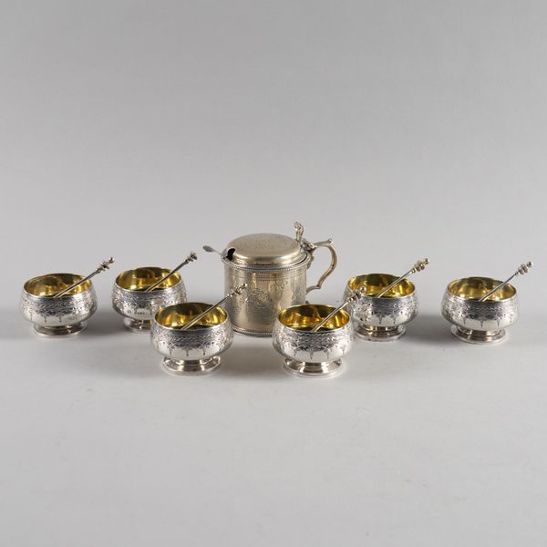 A GROUP OF SILVER CONDIMENTS (14)