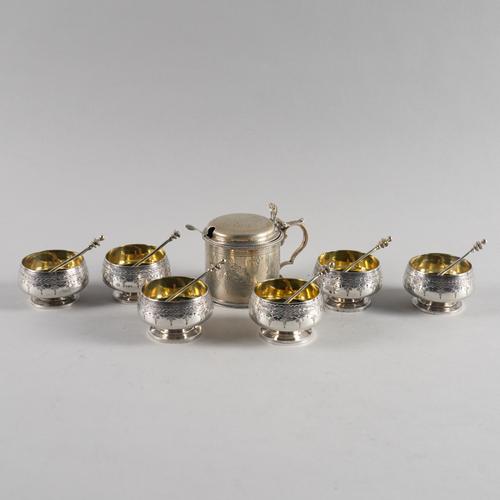 A GROUP OF SILVER CONDIMENTS (14)