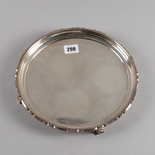 AN ART DECO SILVER SALVER