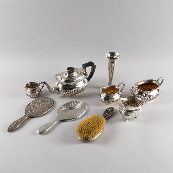 A GROUP OF SILVER FOREIGN AND PLATED WARES (9)