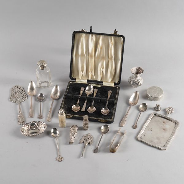 A GROUP OF SILVER, PLATED AND FOREIGN WARES (24)