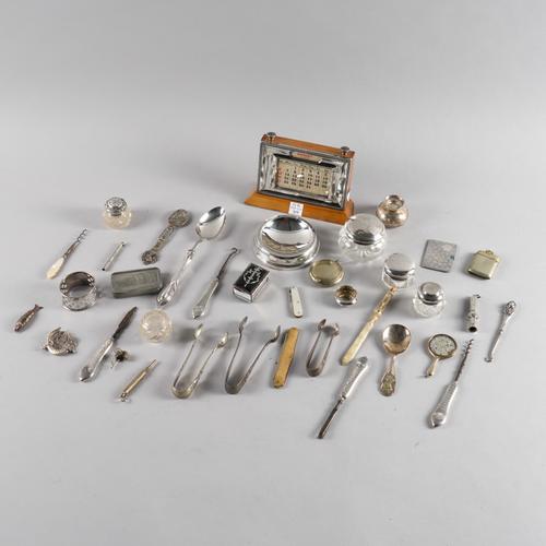 A GROUP OF SILVER MOUNTED FOREIGN AND PLATED WARES (36)