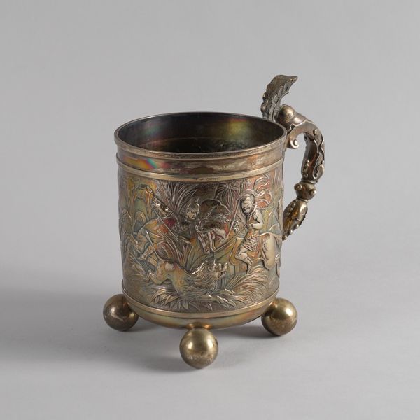 A LARGE VICTORIAN SILVER MUG