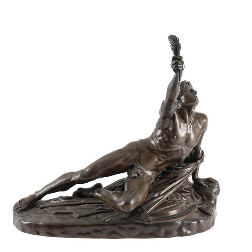 OF GRAND TOUR INTEREST: A FRENCH PATINATED BRONZE OF THE SOLDIER OF MARATHON OR 'LE SOLDAT DE MARATHON'