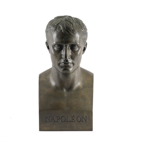 AFTER ANTOINE-DENIS CHAUDET (1763-1810): A FRENCH BRONZE BUST OF NAPOLEON BONAPARTE