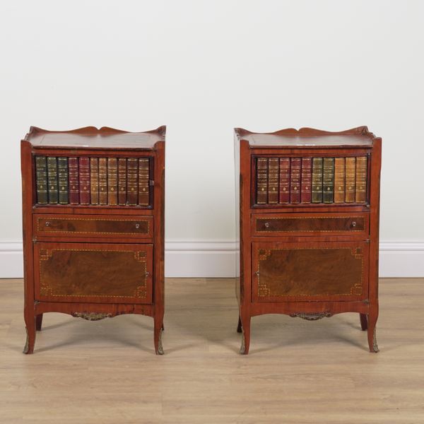 A PAIR OF REGENCY STYLE MAHOGANY BEDSIDE CUPBOARDS (2)