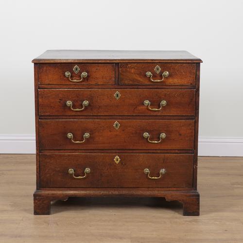 A MID-18TH CENTURY OAK FIVE DRAWER CHEST