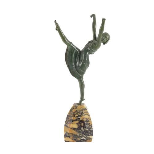 SAMUEL LIPSCHITZ (1880-1943): AN ART DECO PATINATED FIGURE OF A DANCER CIRCA 1925