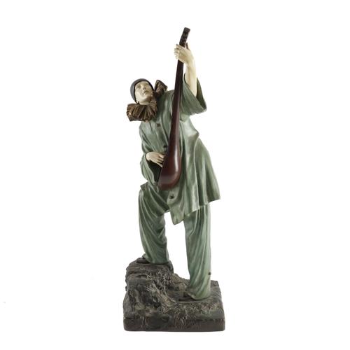 DEMETRE CHIPARUS (ROMANIAN 1886-1947): A FRENCH ART DECO PATINATED BRONZE FIGURE OF ‘PIERROT’