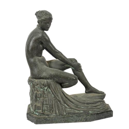 WALTER MARSDEN (BRITISH, 1883-1969): A BRONZE SEATED FIGURE OF SAPPHO