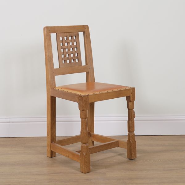 ROBERT MOUSEMAN THOMPSON OF KILBURN; AN OAK LATTICE BACK SIDE CHAIR