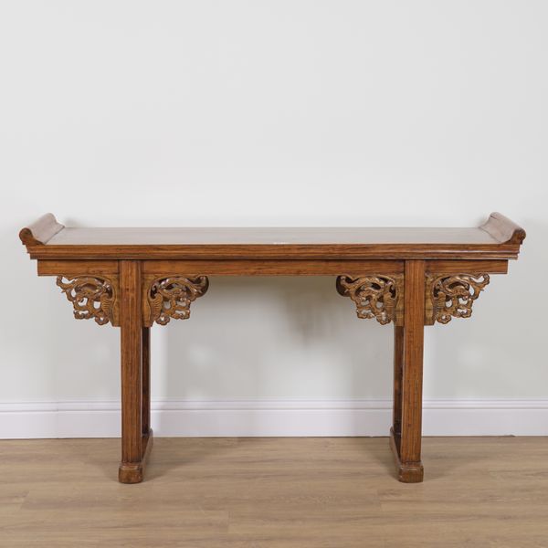 AN EARLY 20TH CENTURY CHINESE EXPORT HARDWOOD ALTAR TABLE