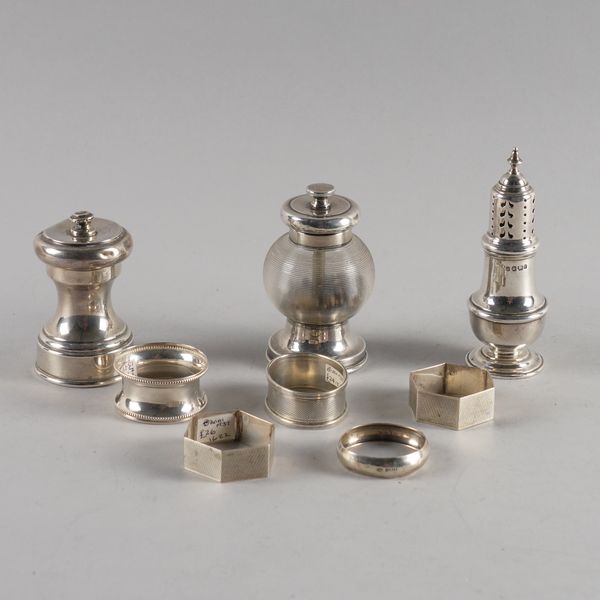 A GROUP OF SILVER AND SILVER MOUNTED WARES (8)