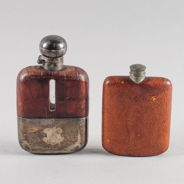 TWO SPIRIT FLASKS (2)