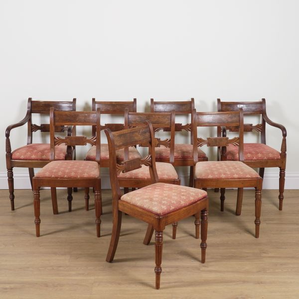 A SET OF EIGHT WILLIAM IV MAHOGANY DINING CHAIRS (8)