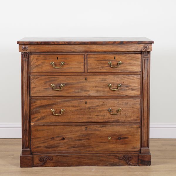 A REGENCY MAHOGANY FIVE DRAWER CHEST