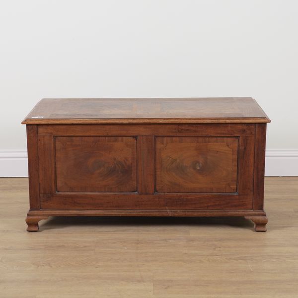 AN EARLY 20TH CENTURY INLAID MAHOGANY COFFER