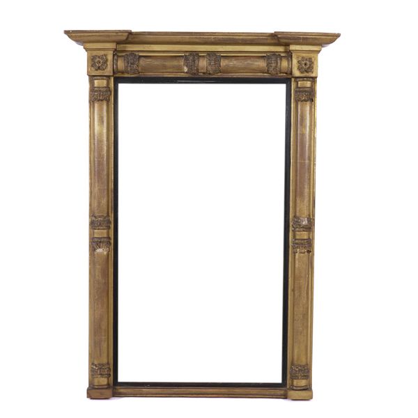 A WILLIAM IV GILT FRAMED INVERTED BREAKFRONT WALL MIRROR