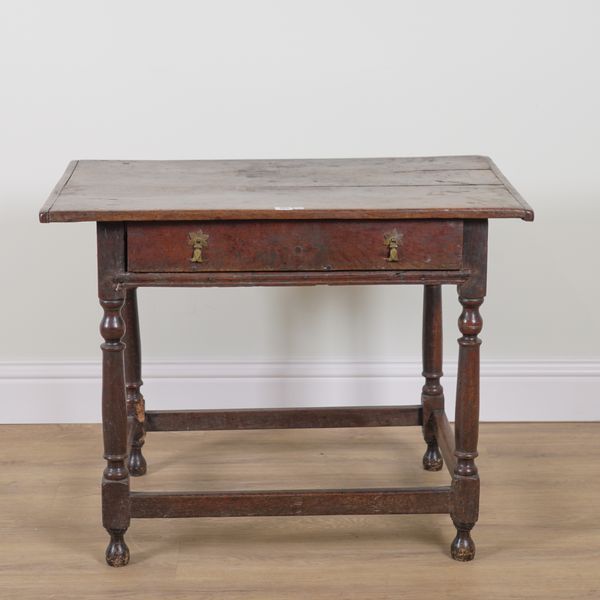 A 17TH CENTURY OAK TWIN PLANK SIDE TABLE