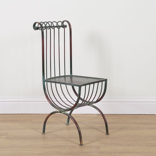 S. SALVADORI; A MID-20TH CENTURY ITALIAN IRON GARDEN CHAIR