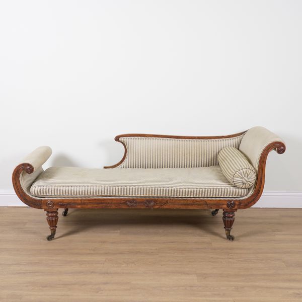 A REGENCY ROSEWOOD AND FAUX ROSEWOOD CHAISE LONGUE