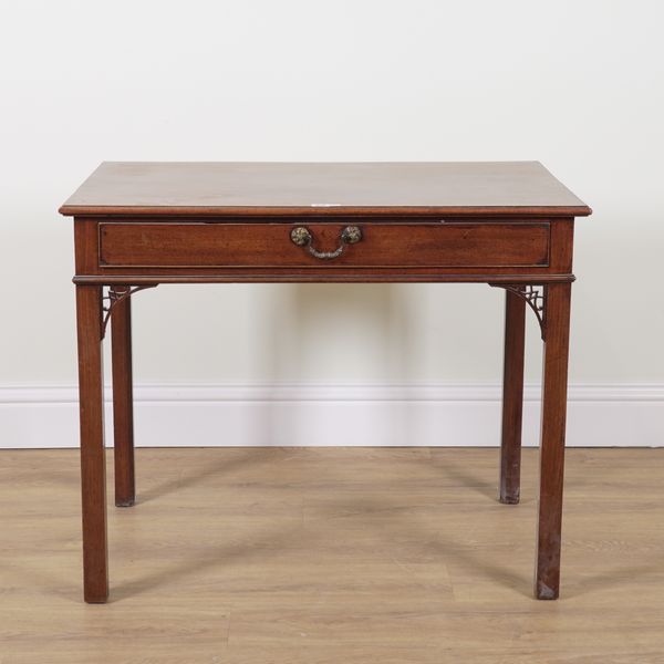 A GEORGE II MAHOGANY SINGLE DRAWER SIDE TABLE