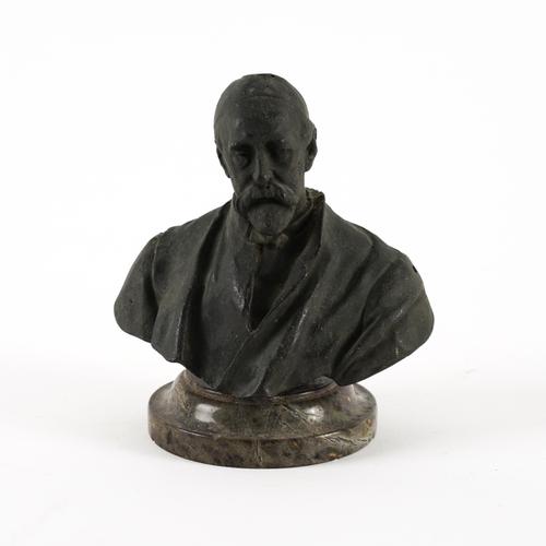 ALFRED GILBERT (BRITISH, 1854-1934): A PATINATED BRONZE BUST OF GEORGE FREDERICK WATTS