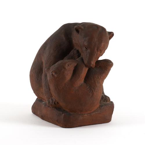 HILDA MARSDEN (BRITISH, 1894-1988): A PLASTER GROUP OF MOTHER POLAR BEAR WITH CUB