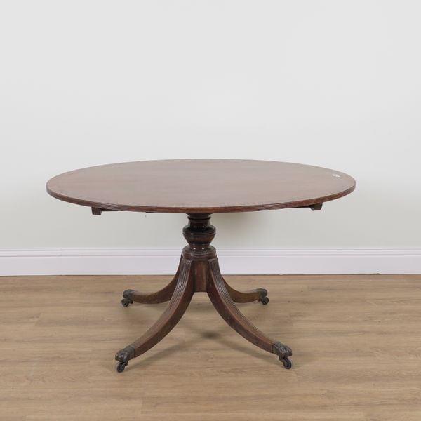 GEORGE III ROSEWOOD BANDED OVAL MAHOGANY SNAP TOP CENTRE TABLE