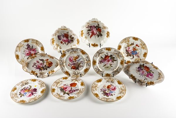 A COALPORT FELT SPAR PORCELAIN; A PART DESSERT SERVICE (11)