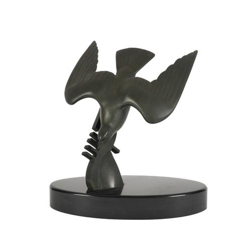 GHANU GANTCHEFF (BULGARIA, 1898-1950): AN ART DECO PATINATED BRONZE OF A FLYING SEA BIRD