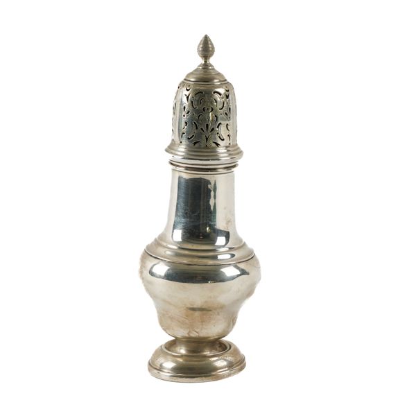 A SILVER SUGAR CASTER