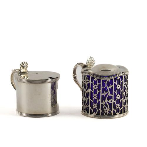 TWO GEORGE III SILVER MUSTARD POTS (4)
