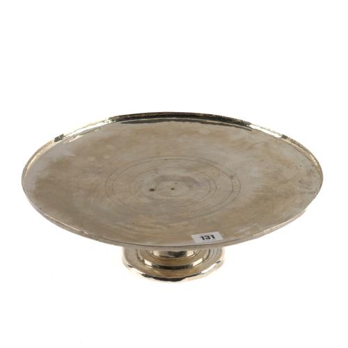 A SILVER PEDESTAL TAZZA