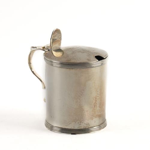 A GEORGE III SILVER MUSTARD POT (2)