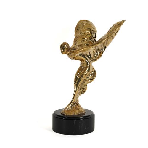 CHARLES SYKES: A LARGE BRONZE 'SPIRIT OF ECSTACY' ROLLS ROYCE MASCOT