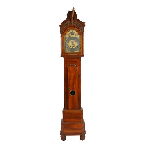 A DUTCH ROCOCO STYLE MAHOGANY LONGCASE CLOCK