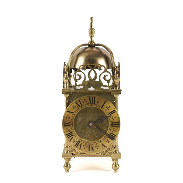 A FRENCH BRASS LANTERN CLOCK