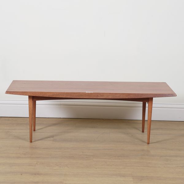 GORDON RUSSELL LIMITED BROADWAY WORCS; A 20TH CENTURY RECTANGULAR TEAK COFFEE TABLE