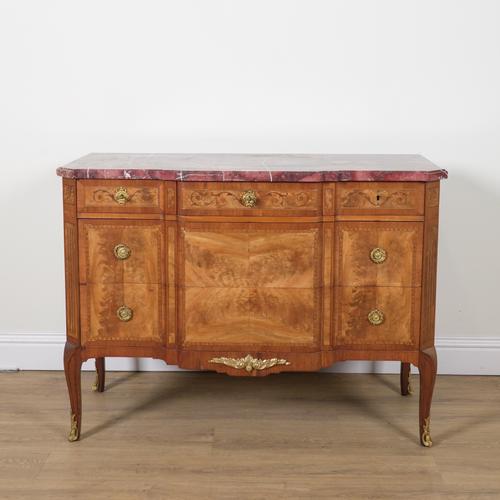 A LOUIS XV STYLE BREAKFRONT COMMODE