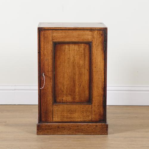 A 19TH CENTURY MAHOGANY PEDESTAL CUPBOARD